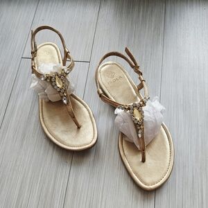 Women's Gold Embellished Sandals